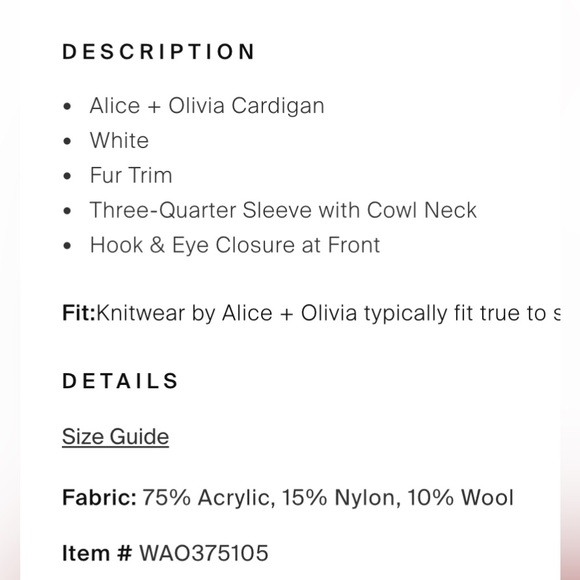 Alice and Olivia fox fur wool cardigan - Picture 9 of 9